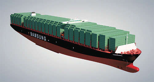 삼성중공업의 2만100TEU급 컨테이너선 조감도. 사진= 삼성중공업 제공